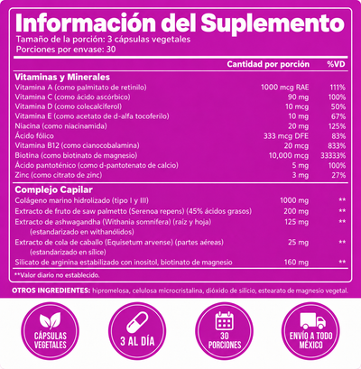 BLUME™  Suplemento anticaída diario para mujeres